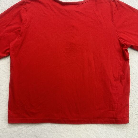 Vintage Shenanigans Christmas Shirt Womens 1X Red Penguins Snowflakes 3/4 Sleeve - Picture 12 of 12